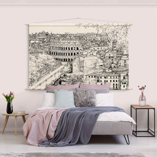 Arazzi da parete grande Studio della città - Roma