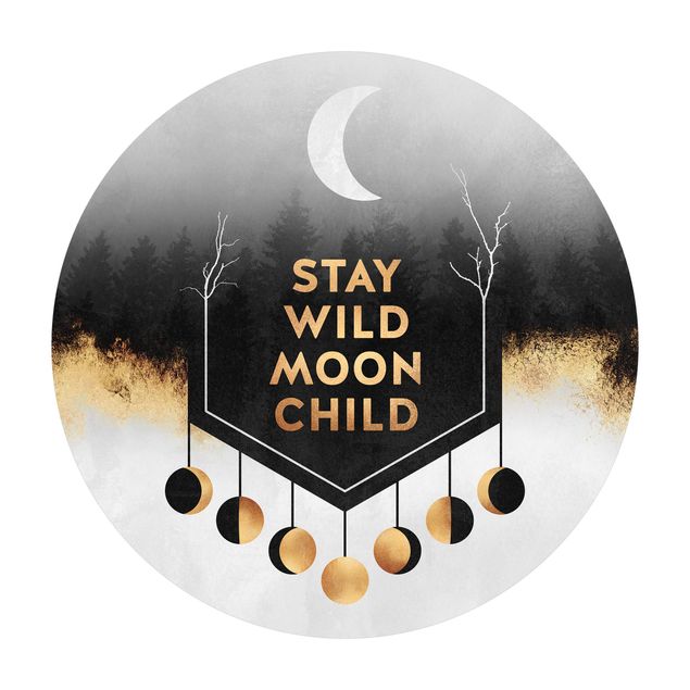 Tappeto in vinile rotondo - Stay Wild Moon Child
