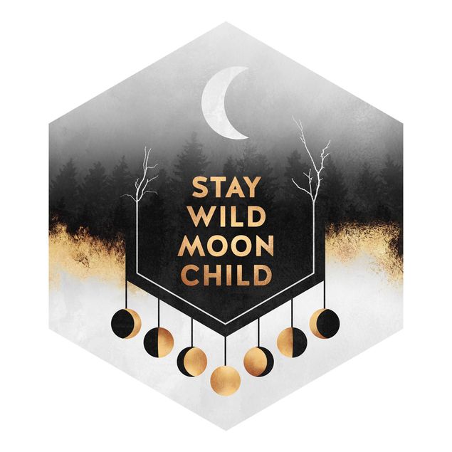 Carta da parati esagonale adesiva con disegni - Stay Wild Moon Child