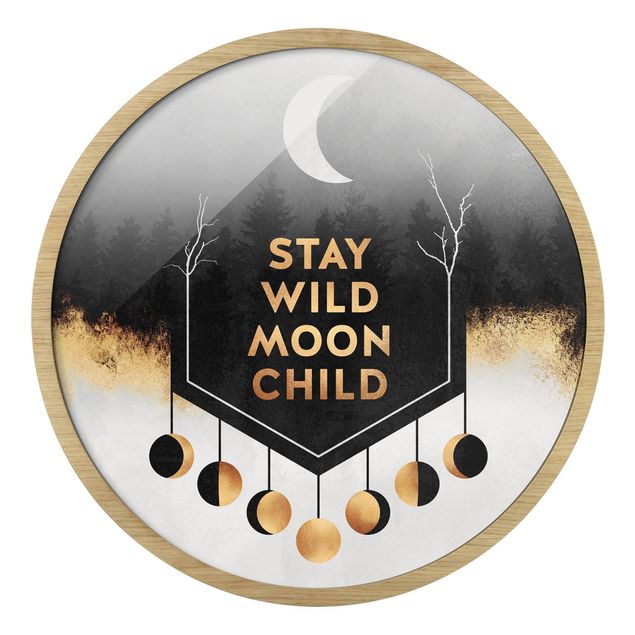 Quadro rotondo incorniciato - Stay Wild Moon Child