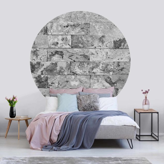 carta da parati grigia camera da letto Muro di pietra in marmo naturale grigio