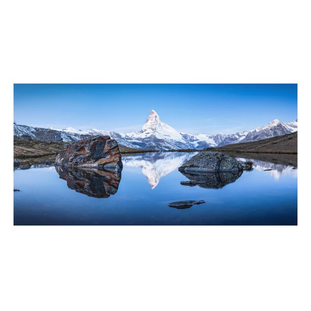 Stampa su Forex - Lago Stellisee di fronte al Monte Cervino - Formato orizzontale 2:1