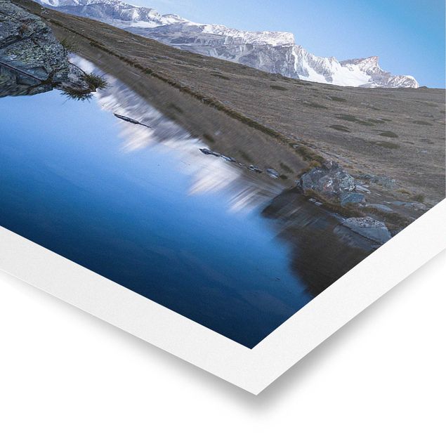 Poster - Lago Stellisee di fronte al Monte Cervino