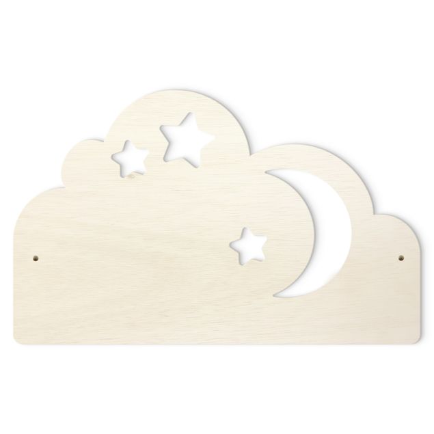 Appendiabiti per bambini - Nube luna e stelle con nome personalizzato