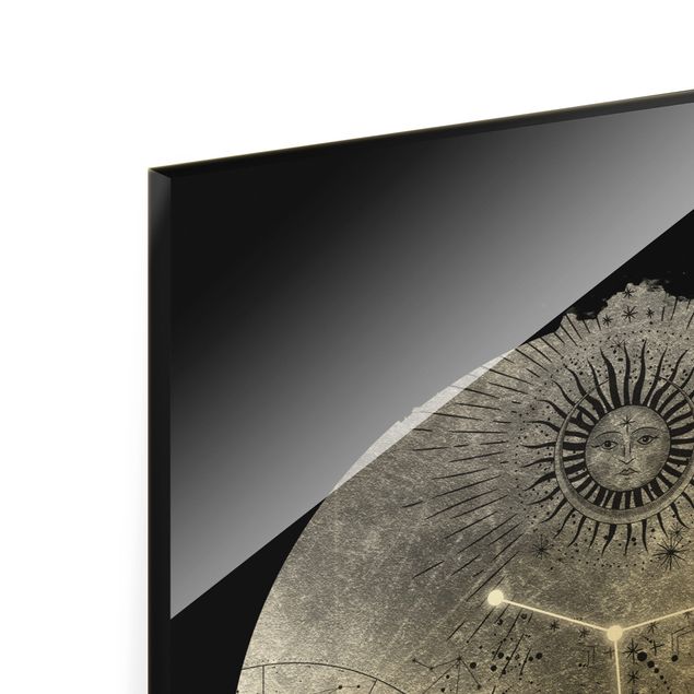 Quadro in vetro - Segno zodiacale Vergine in argento - Formato verticale