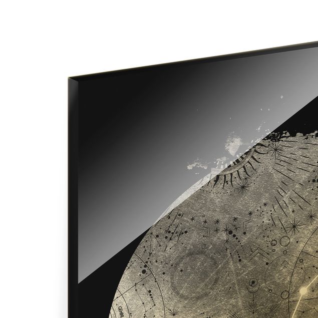 Quadro in vetro - Segno zodiacale Scorpione in argento - Formato verticale