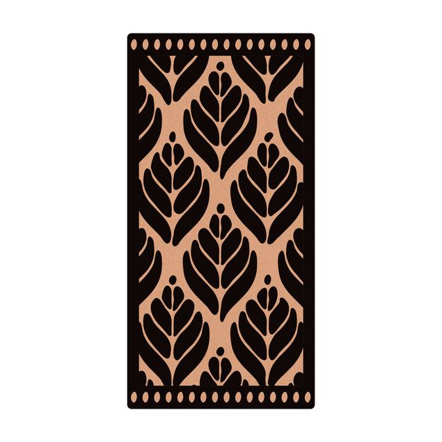 Tappetino di sughero - Foglie di palma stilizzate con travi - Formato verticale 1:2