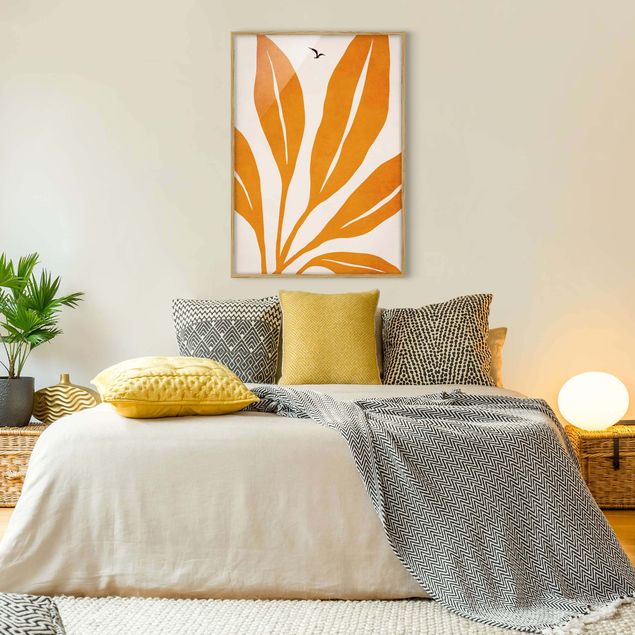 Poster con cornice - Foglie arancioni brillanti