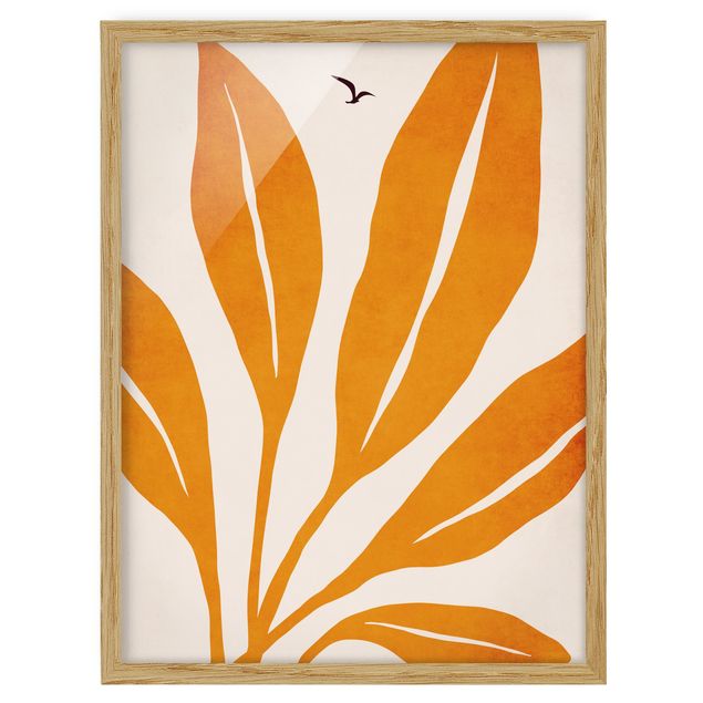 Poster con cornice - Foglie arancioni brillanti