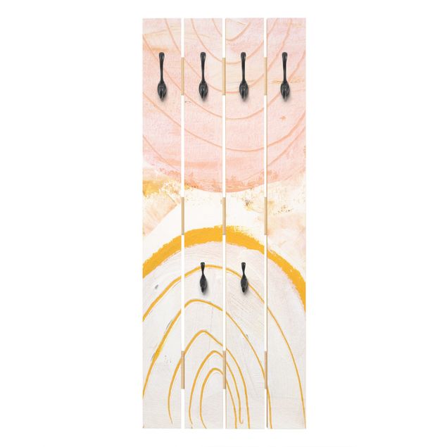 Appendiabiti in legno - Archi di colori raggiante in caramello II