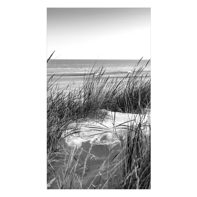 Rivestimento per doccia - Dune di sabbia al mare in bianco e nero