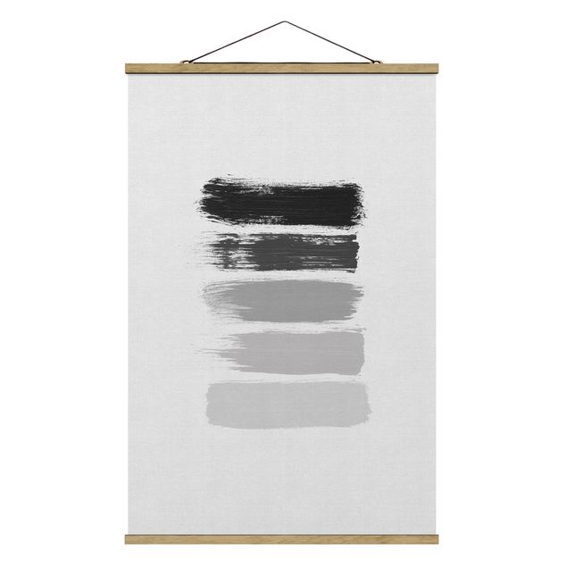 Foto su tessuto da parete con bastone - Righe in nero e grigio - Verticale 2:3