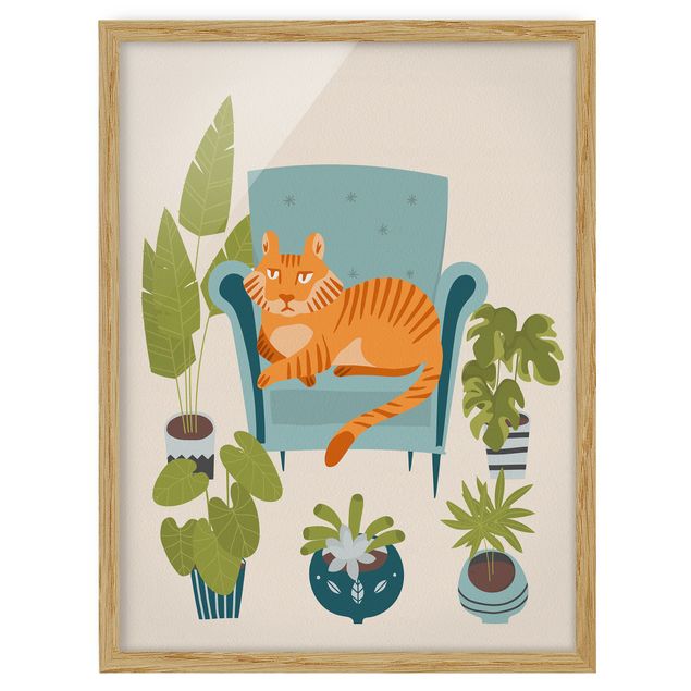 Poster con cornice - Illustrazione di mini tigre domestica