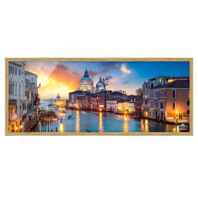 Poster con cornice - Tramonto a Venezia