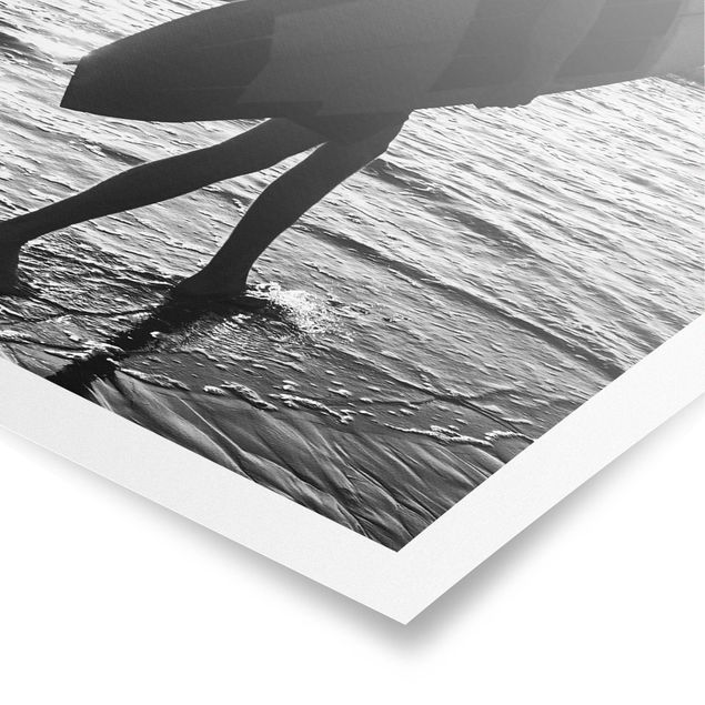 Poster riproduzione - Surfista al tramonto