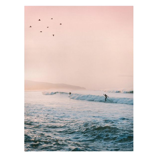 Stampe su tela Sessione di surf al tramonto