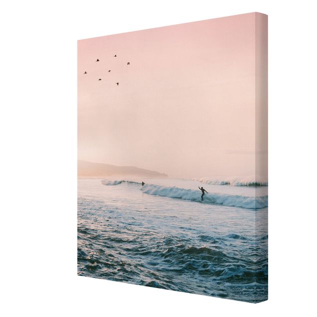 Stampa su tela - Sessione di surf al tramonto - Formato verticale 3:4