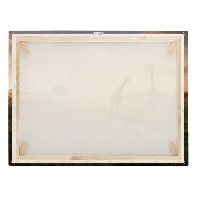 Quadro su tela naturale - Surreal Giraffes - Formato orizzontale 4:3