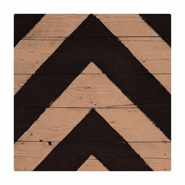 Tappetino di sughero - Simmetria su travi di legno - Quadrato 1:1