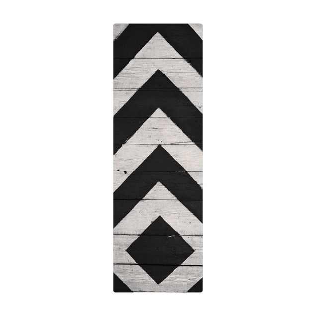 Tappetino di sughero - Simmetria su travi di legno bianco - Formato verticale 1:2
