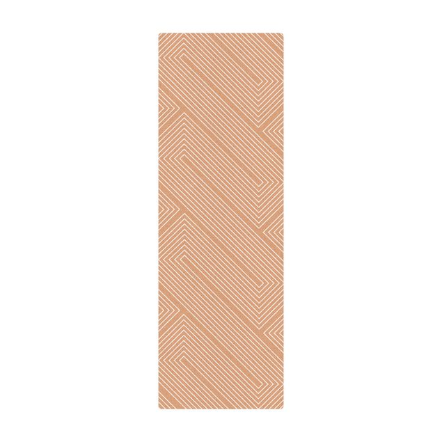 Tappetino di sughero - Geometria simmetrica di linee bianche - Formato verticale 1:2