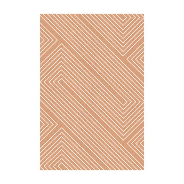 Tappetino di sughero - Geometria simmetrica di linee bianche - Formato verticale 2:3