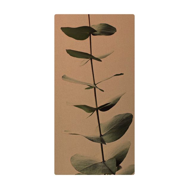 Tappetino di sughero - Ramo di eucalipto simmetrico - Formato verticale 1:2