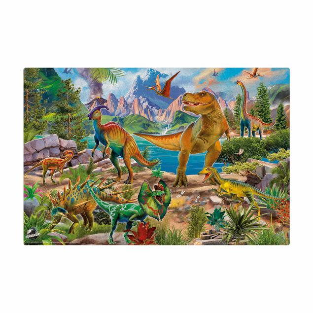 Tappetino di sughero - T-Rex e Parasaurolofo - Formato orizzontale 3:2