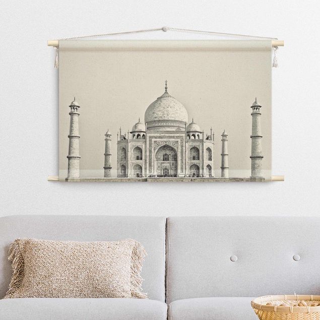 Arazzi da parete xxl Taj Mahal in grigio