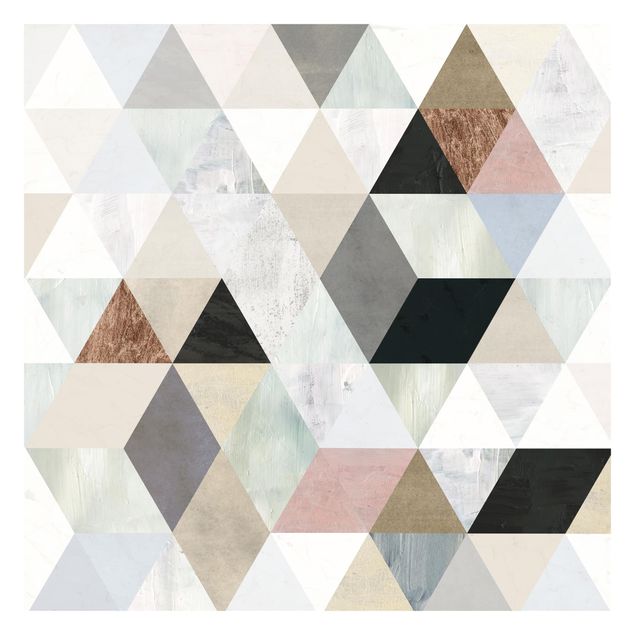 Carta da parati - Acquerello mosaico triangoli con I