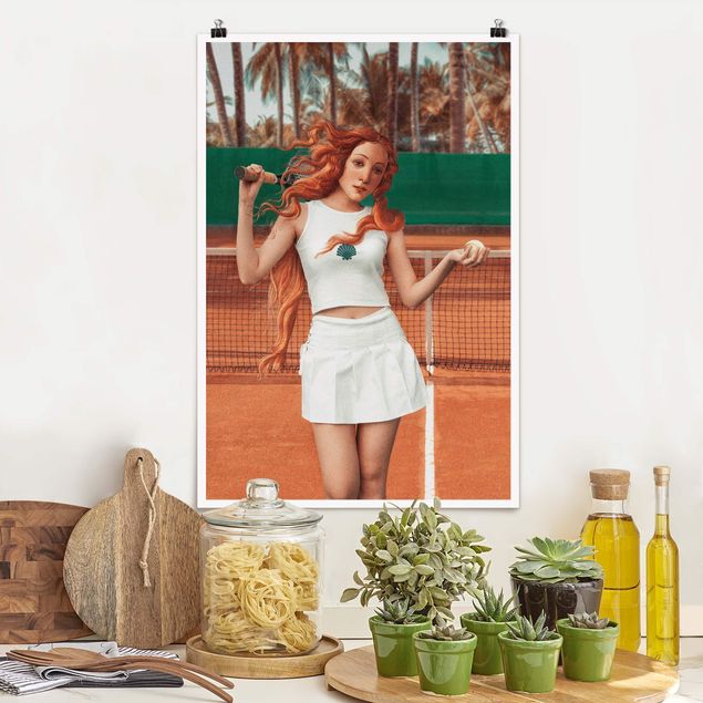 poster da parete vintage Venere del tennis