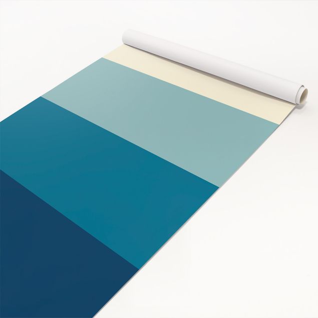 Carta Adesiva per Mobili - Set di 4 righe lago profondo - turchese pastello petrolio blu di prussia grigio luna