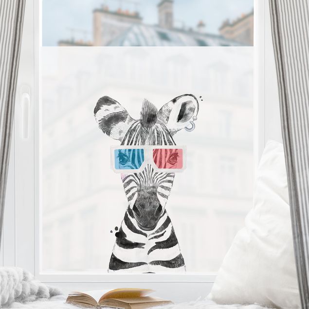 Pellicola per vetri per salone Festa degli animali - Zebra
