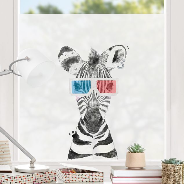 pellicola colorata per vetri Festa degli animali - Zebra