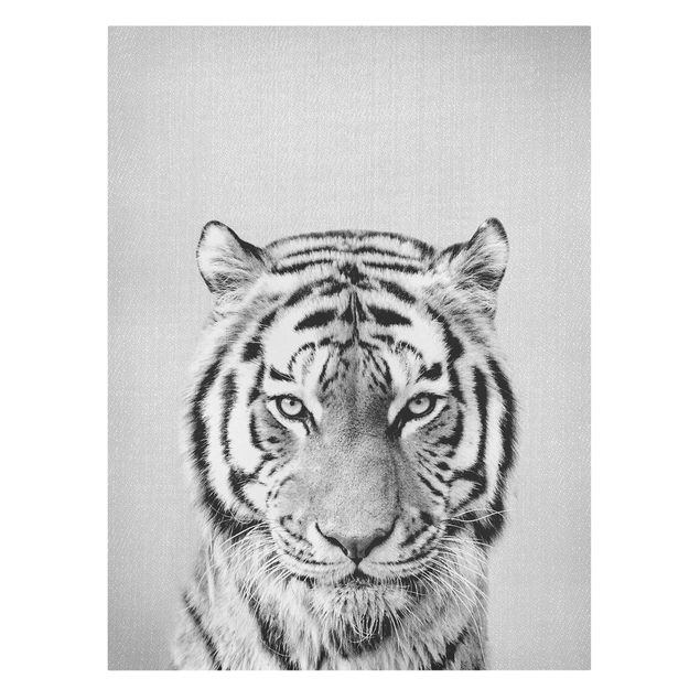 Stampe su tela animali Tigre Tiago Bianco e Nero