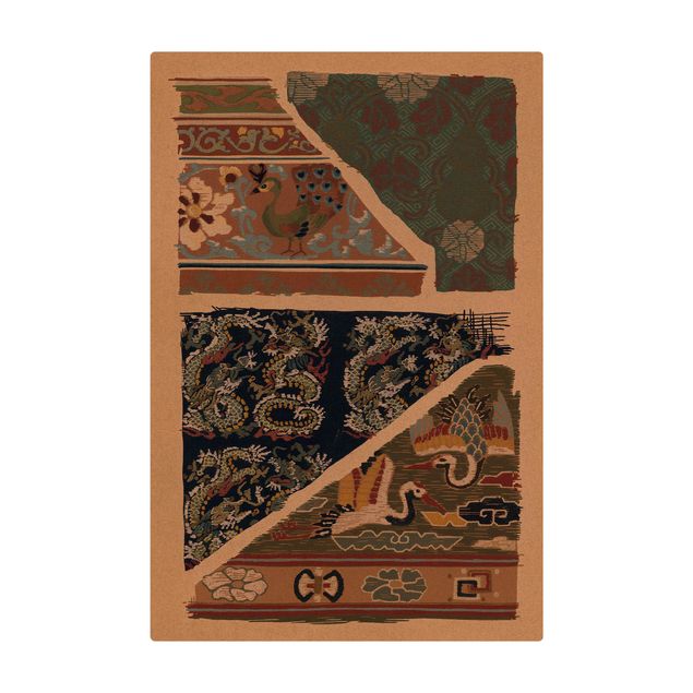 Tappetino di sughero - Design su tessuto giapponese tradizionale - Formato verticale 2:3