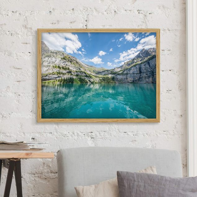 Poster con cornice - Fantastico lago di montagna