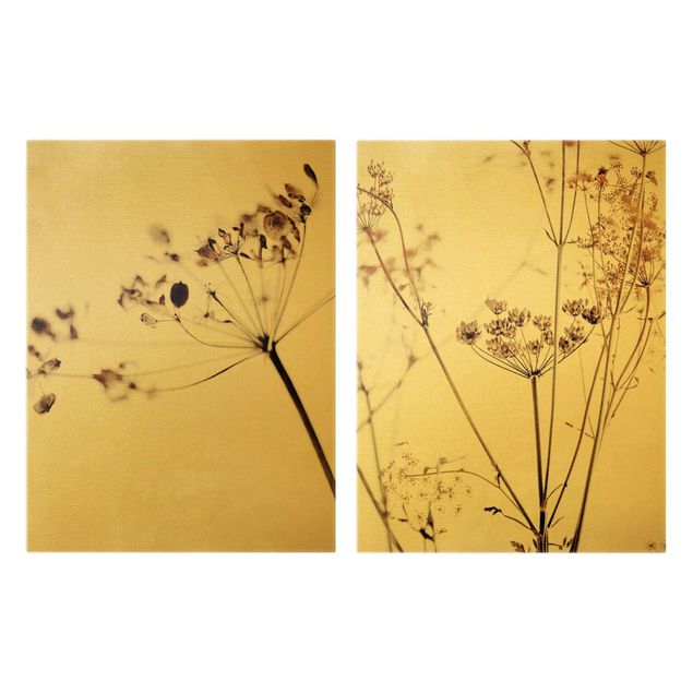 Stampa su tela 2 parti - Set di fiori secchi
