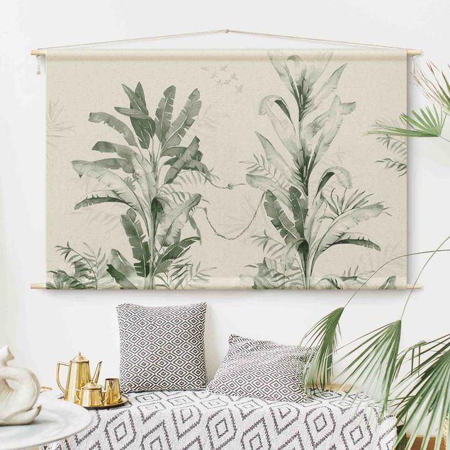 Arazzi da parete moderno Palme tropicali e foglie