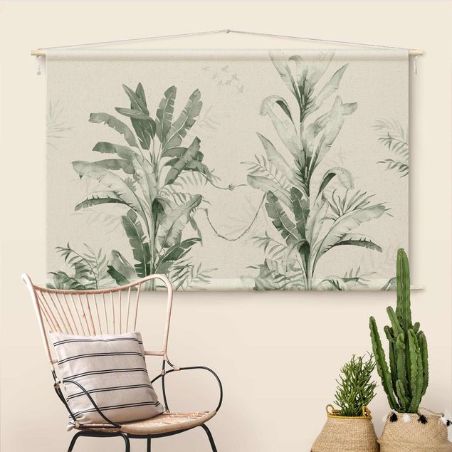 Arazzi da parete xxl Palme tropicali e foglie