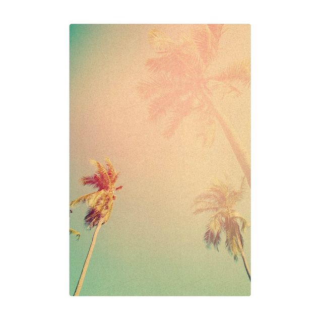 Tappetino di sughero - Piante tropicali palme al tramonto III - Formato verticale 2:3