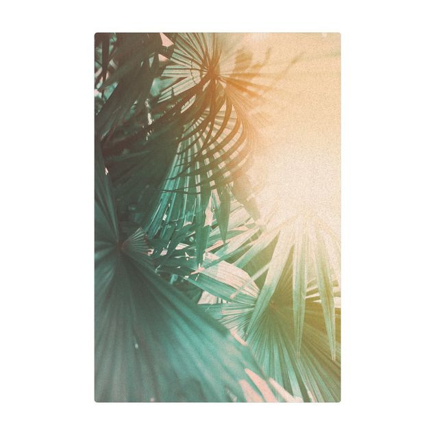 Tappetino di sughero - Piante tropicali palme al tramonto - Formato verticale 2:3