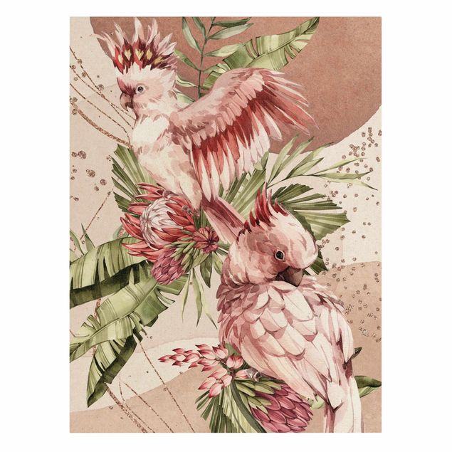 Riproduzioni su tela quadri famosi Uccelli tropicali - Pettirossi rosa