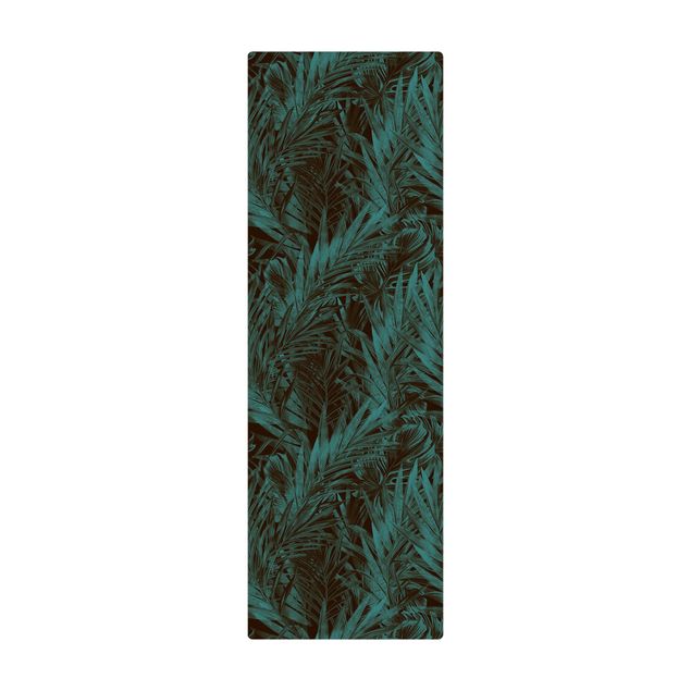 Tappetino di sughero - Scuro sottobosco tropicale blu - Formato verticale 1:2