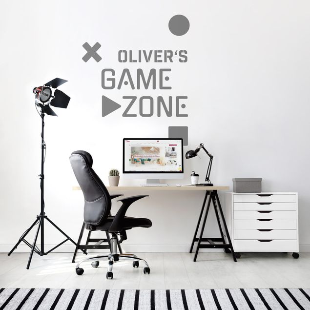 Adesivo murale con testo personalizzato - Tipografia Game Zone con nome personalizzato