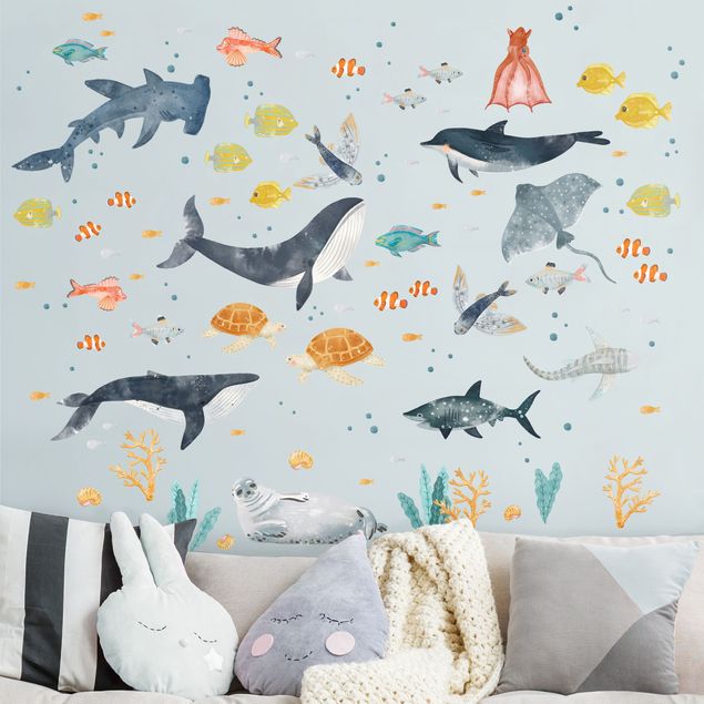 Adesivo murale - Il mondo sottomarino dei pesci