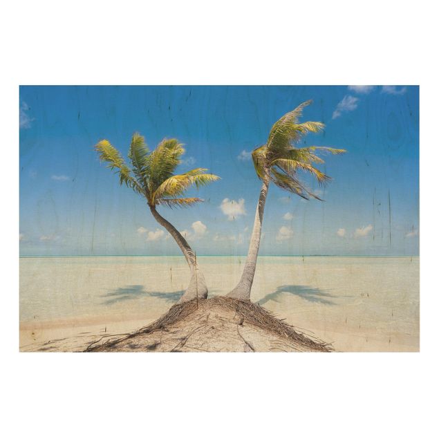 Stampa su legno - Vacanza sotto le palme