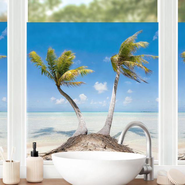 Pellicola per vetri per salone Vacanza sotto le palme