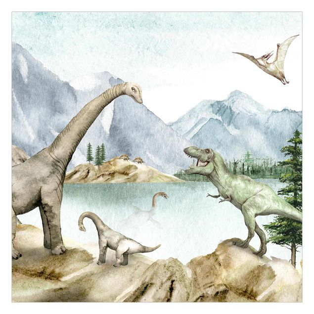 Carta da parati - Oasi preistorica di dinosauri