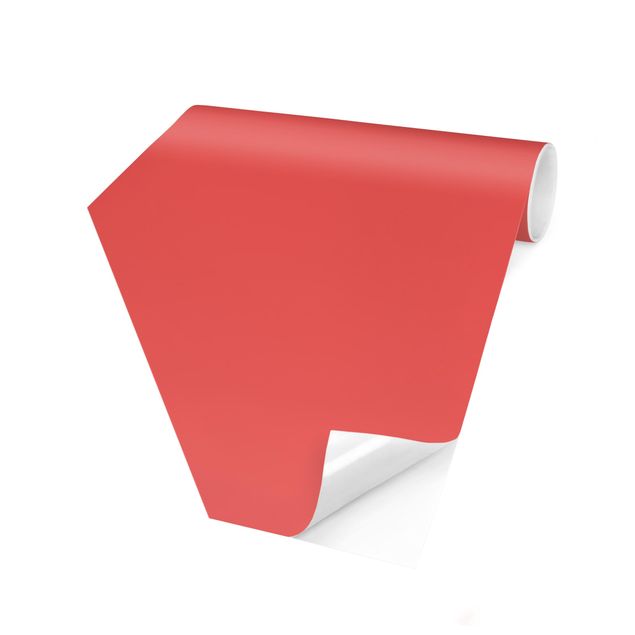 Carta da parati esagonale adesiva con disegni - Rosso vermiglio